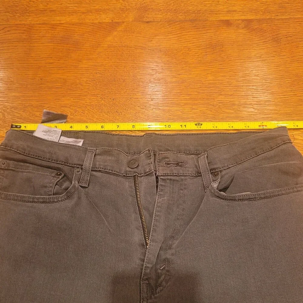Levi's 512 34x32 Men's Gray Slim Fit Stretch Denim Jeans 5-Pocket Zip Button